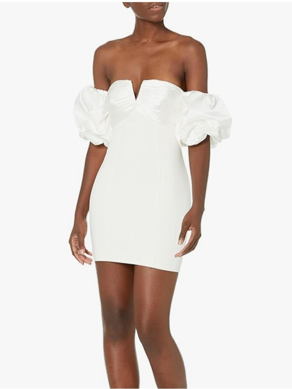 Cinq a sept White Mini Puff Sleeves